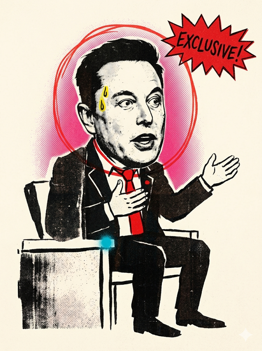 Illustrated cover — Elon Musk, Musk v. Altman trial special